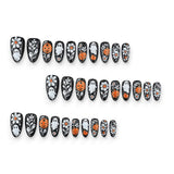 24pcs/Set Cute Ghost Pumpkin Floral Press On Nails