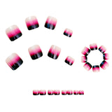 24pcs/Set Black & Pink Ombre French Tip Press-On Nails