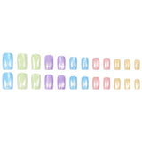 24pcs/Set Colorful Candy Cat Eye Press On Toe Nails