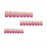 24pcs/Set Pink Ombre Cat Eye French Press On Nails