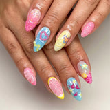 24pcs/Set 3D Starfish & Lemon Press-On Nails
