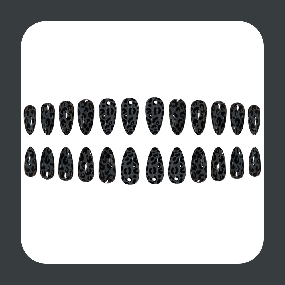 24pcs/Set Dark Fall Leopard Print Press On Nails