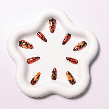 24pcs/Set Maple Leaf Press On Nails