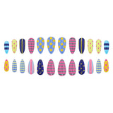 24pcs/Set Colorful Stripes & Polka Dots Press On Nails