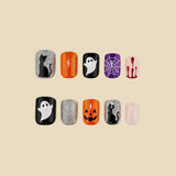 24pcs/Set Glow-in-the-Dark Ghosts & Pumpkins Press-On Nails