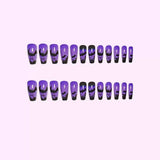 24pcs/Set Purple Bats at Midnight Press-On Nails