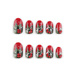 24pcs/Set Red Holly Press On Nails
