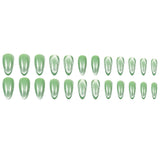 24pcs/Set Green Cat Eye Press On Nails