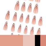 24pcs/Set Leopard Print French Press-On Nails