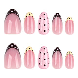 24pcs/Set Color-Block Polka Dots Press-On Nails