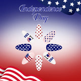 24pcs/Set Independence Day Red, White and Blue Polka Dots Press-On Nails