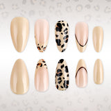 24pcs/Set French Leopard Press-On Nails