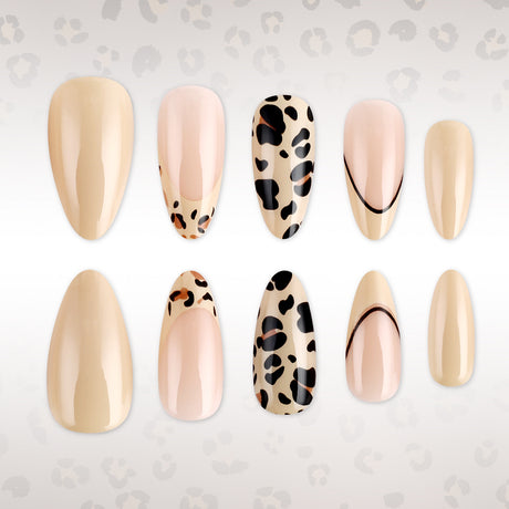 24pcs/Set French Leopard Press-On Nails