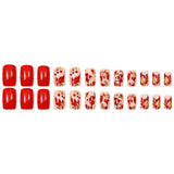 24pcs/Set Fall Maple Leaves Press On Nails