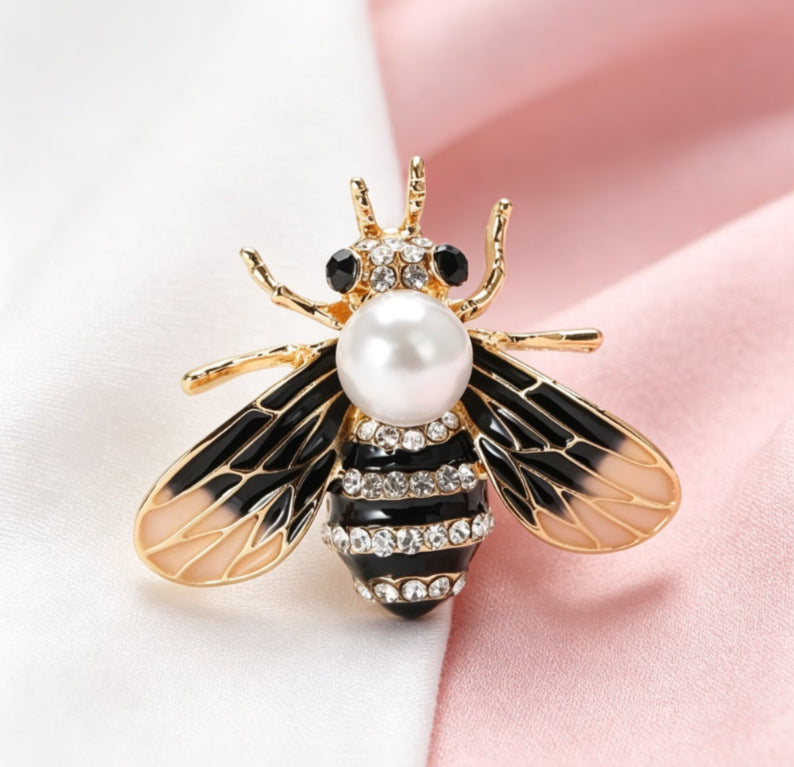 Hand-Painted Bee Brooch