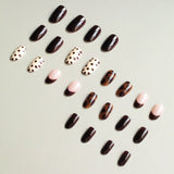 24pcs/Set Amber Leopard Print Press-On Nails