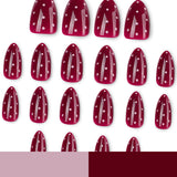 24pcs/Set Red Polka Dots Press-On Nails