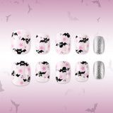 24pcs/Set Sparkly Glossy Bats Press-On Nails