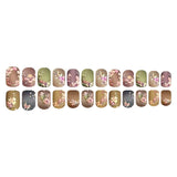 24pcs/Set Colorful Floral Press-On Nails