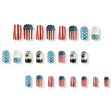 24pcs/Set American Flag Bald Eagle Press-On Nails
