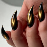 30pcs/Set Amber Cat Eye Cat Paw Press-On Nails