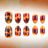 24pcs/Set Fall Ombre Maple Leaves Press On Nails
