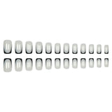 24pcs/Set Black-Edge French Press On Nails