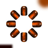 24pcs/Set Black Line & Orange-Brown Cat-Eye Press On Nails