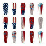 24pcs/Set Statue of Liberty with Flag Press-On Nails