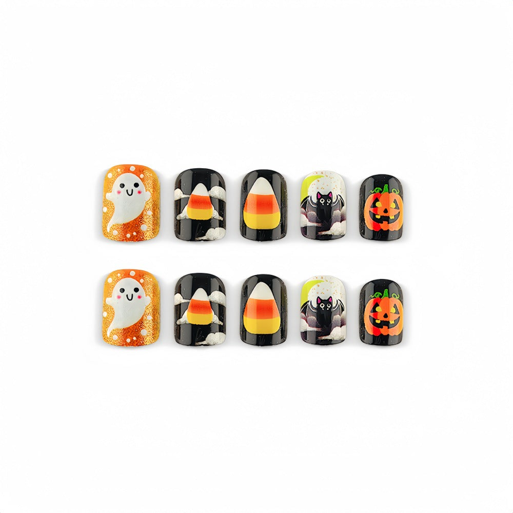 24pcs/Set Ghost, Pumpkin & Bat Press On Nails