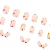 24pcs/Set Cute Floral Press On Nails