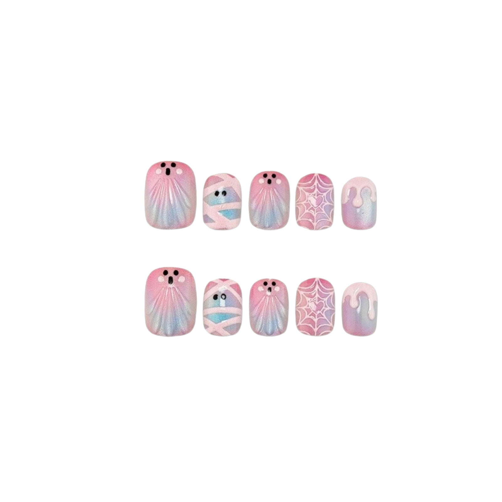 30pcs/Set 3D Ghost Press On Nails