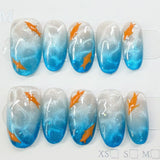 (Handmade) 10pcs/Set Deep Sea Fish Press-On Nails