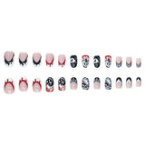 24pcs/Set Ghost Pumpkin Bat French Press On Nails