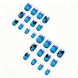24pcs/Set Ombre Gold Foil Palm Tree Press On Nails