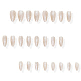 24pcs/Set Icy Sheer White Snowflakes Press On Nails