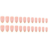 24pcs/Set Gold French Tips Press-On Nails