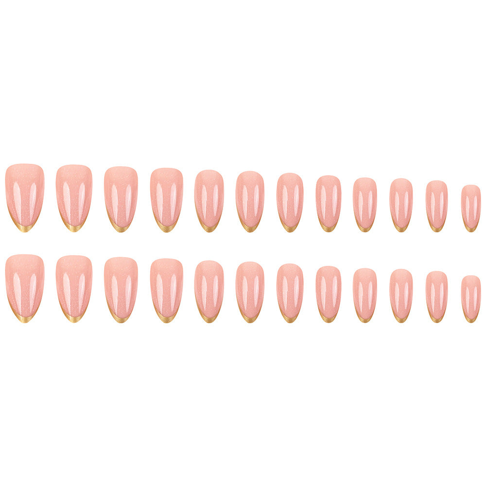 24pcs/Set Gold French Tips Press-On Nails