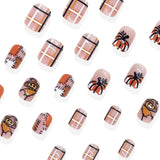 24pcs/Set Patchwork Scarecrow Pumpkin Press On Nails