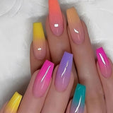 24pcs/Set Rainbow Ombre Press-On Nails