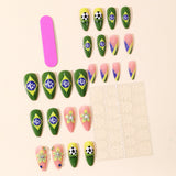 24pcs/Set 3D Soccer Flower Nail Art Press-On Nails
