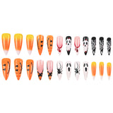 24pcs/Set 3D Pumpkin & Spider Press-On Nails