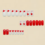 24pcs/Set Red Heart Press-On Nails
