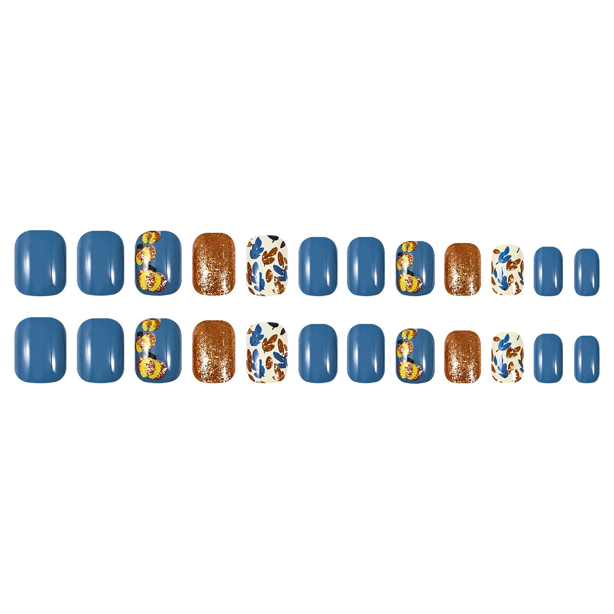 24pcs/Set Pumpkin & Leaf Press On Nails