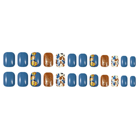 24pcs/Set Pumpkin & Leaf Press On Nails