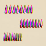 24pcs/Set Purple Ombre Chrome Press-On Nails