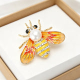 Hand-Painted Bee Brooch