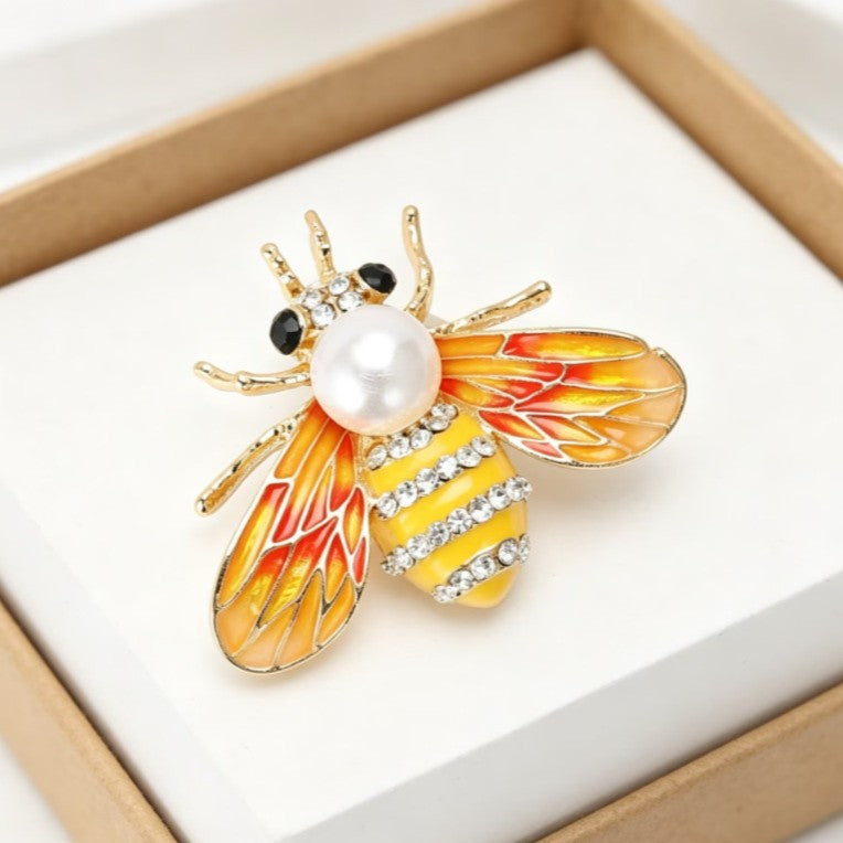 Hand-Painted Bee Brooch