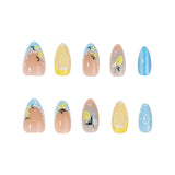 24pcs/Set 3D Lemon 3D Embossed Press-On Nails