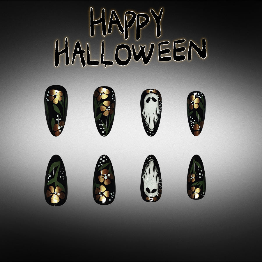 24pcs/Set 3D Ghost Floral Press-On Nails